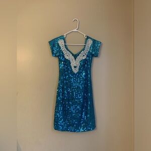 Night moves sequins lace dress vintage 90s party holiday christmas new years eve